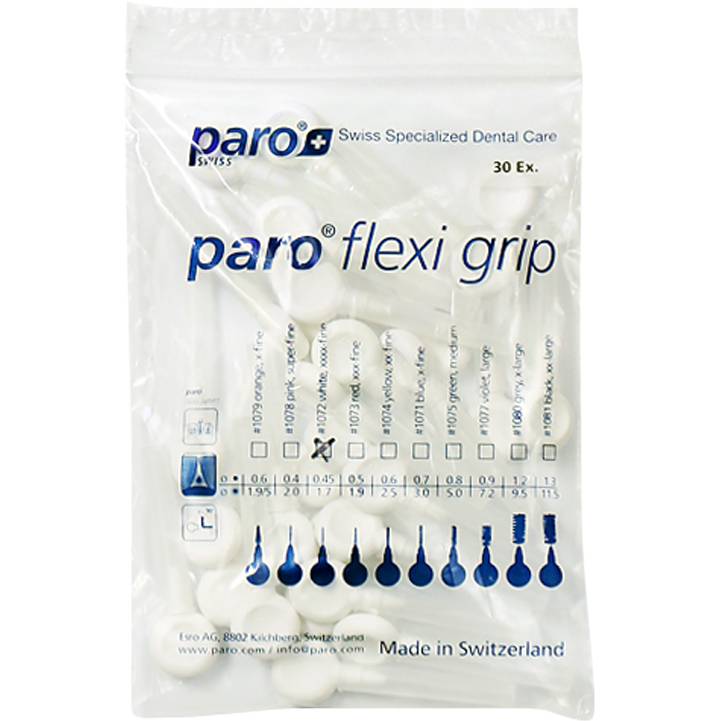 Міжзубні щітки PARO SWISS flexi grip xxxx тонкі 1.7 мм 30 шт (7.81072) Тип йоржик для зубів