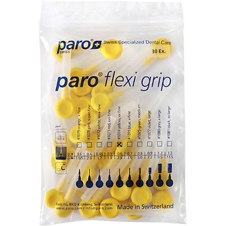 Межзубные щетки PARO SWISS flexi grip xx-тонкі 2.5 мм 30 шт (7.81074) Тип ёршик для зубов