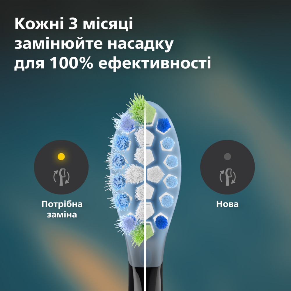 Набір насадок PHILIPS Sonicare HX9042/88 C3 Premium Plaque Defence 2 шт Колір чорний