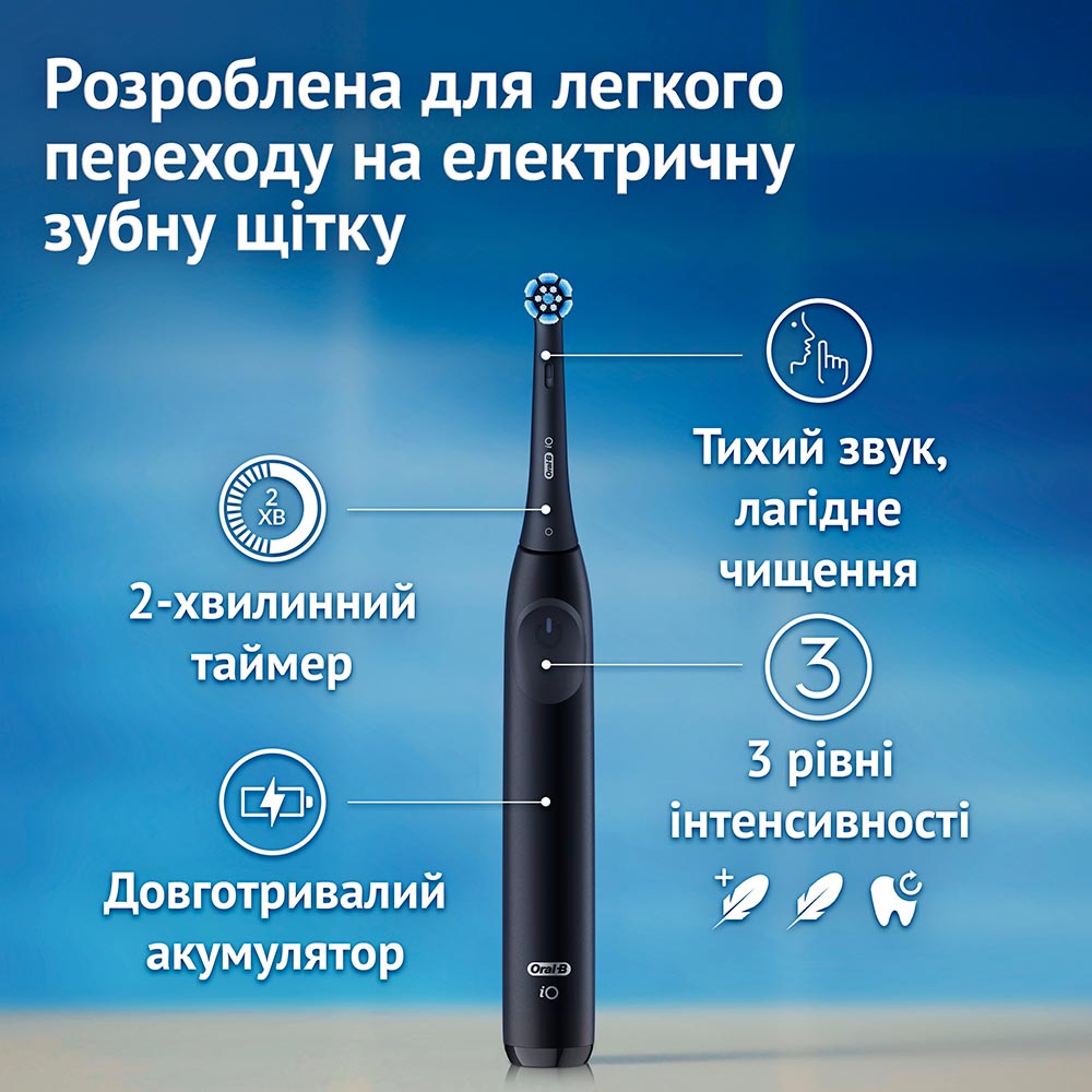 Зубна щітка ORAL-B iO Series 2 iOS2.1D9.2K типу 3770 Night Black + Футляр (80816318) — фото 5