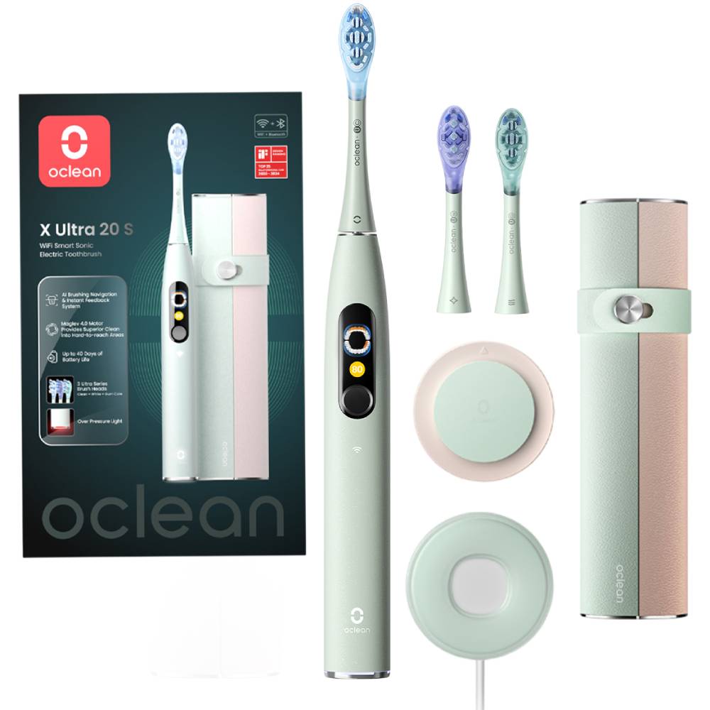 Электрическая зубная щетка OCLEAN X Ultra 20 Set Electric Toothbrush Green (6970810557091)