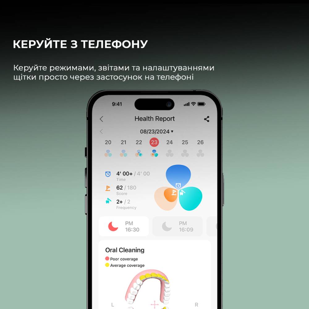 В Украине Электрическая зубная щетка OCLEAN X Ultra 20 Set Electric Toothbrush Green (6970810557091)