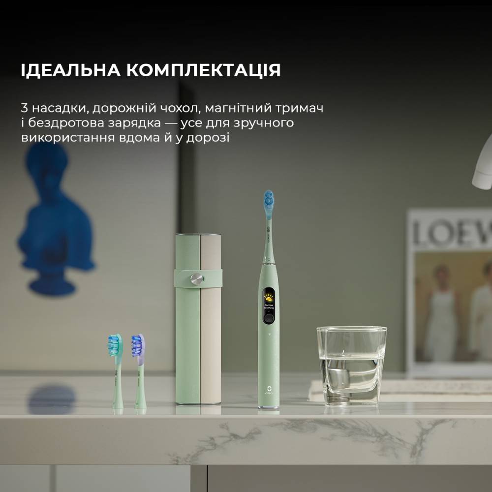 Изображение Электрическая зубная щетка OCLEAN X Ultra 20 Set Electric Toothbrush Green (6970810557091)