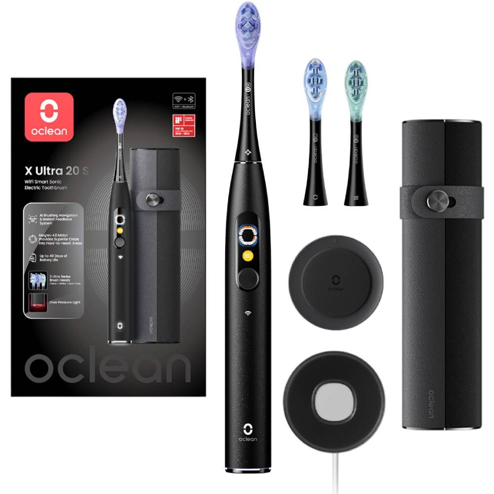 Электрическая зубная щетка OCLEAN X Ultra 20 Set Electric Toothbrush Black (6970810557107)
