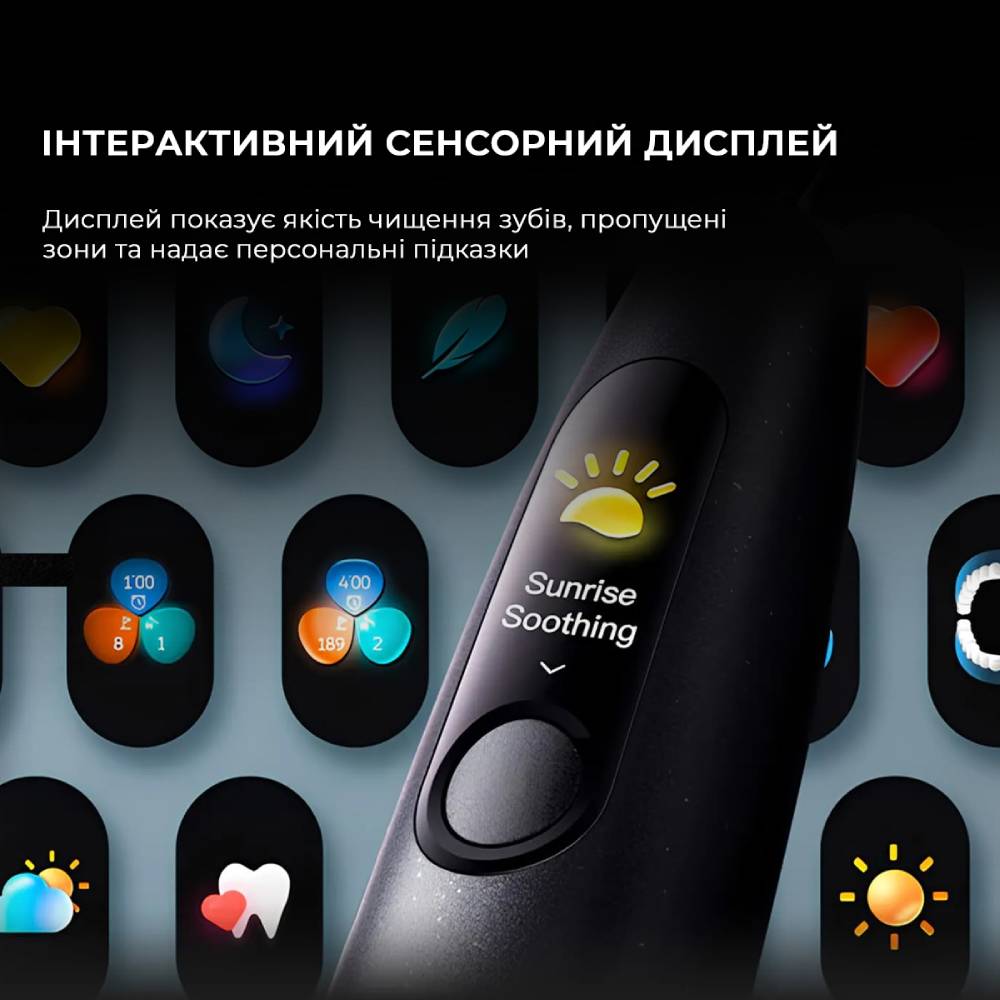 Электрическая зубная щетка OCLEAN X Ultra 20 Set Electric Toothbrush Black (6970810557107) Дизайн для взрослых