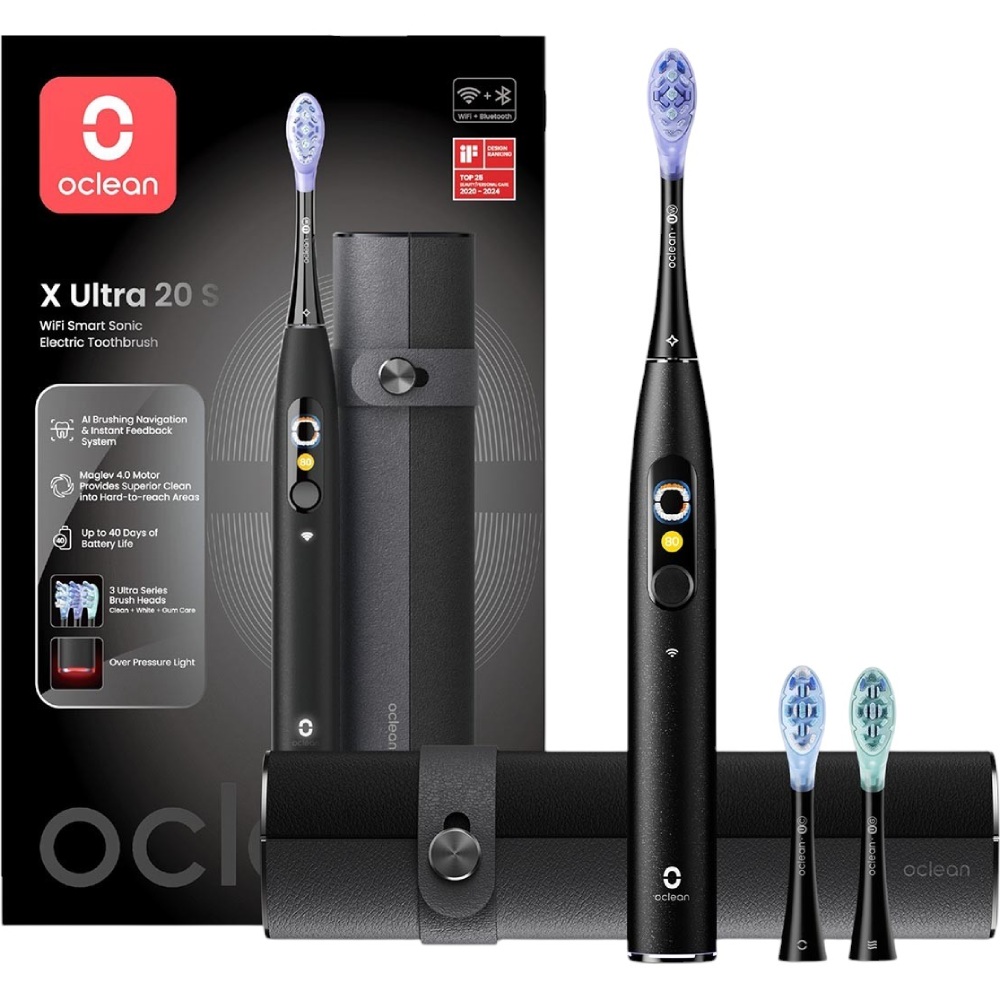 Зовнішній вигляд Електрична зубна щітка OCLEAN X Ultra 20 Set Electric Toothbrush Black (6970810557107)