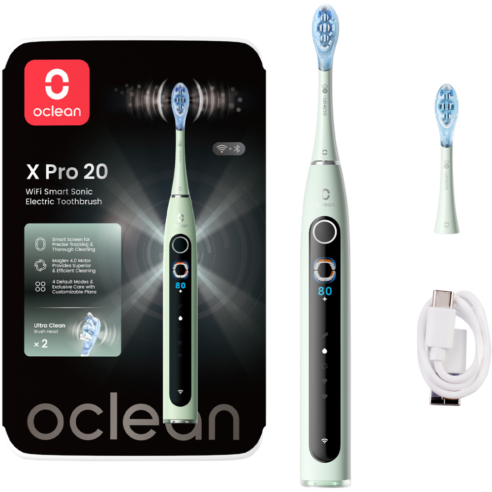 Зубна електрощітка OCLEAN X Pro 20 Electric Toothbrush Green (6970810556902) Зубна електрощітка OCLEAN X Pro 20 Electric Toothbrush Green (6970810556902)