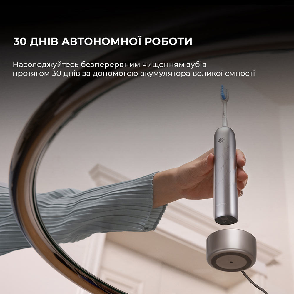 Електрична зубна щітка MOVA Fresh Pro Sliver (ATB15A-SIL) Тип голівки з'ємна