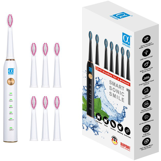 Зубная электрощетка AHEALTH SMART SONIC SMILE 1 white (AHsss1w) Зубная электрощетка AHEALTH SMART SONIC SMILE 1 white (AHsss1w)
