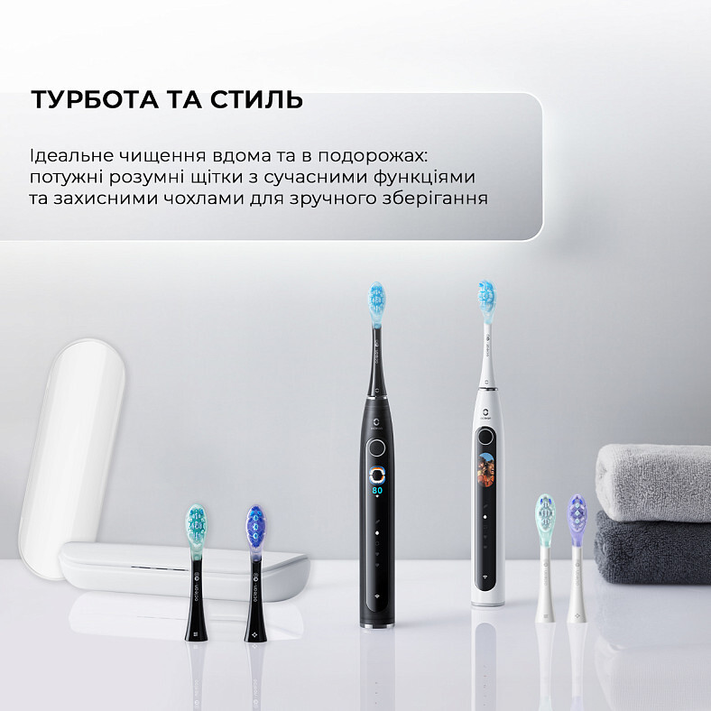 Электрическая зубная щетка OCLEAN X Pro 20 S Duo Set White+Black (6970810556919) Тип головки съемная