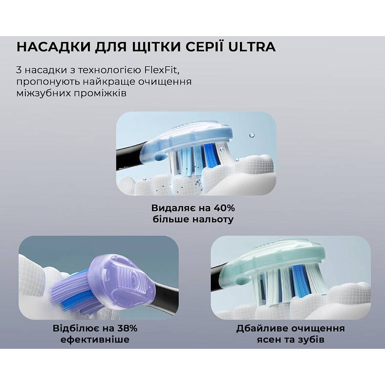 Изображение Электрическая зубная щетка OCLEAN X Pro 20 S Duo Set White+Black (6970810556919)
