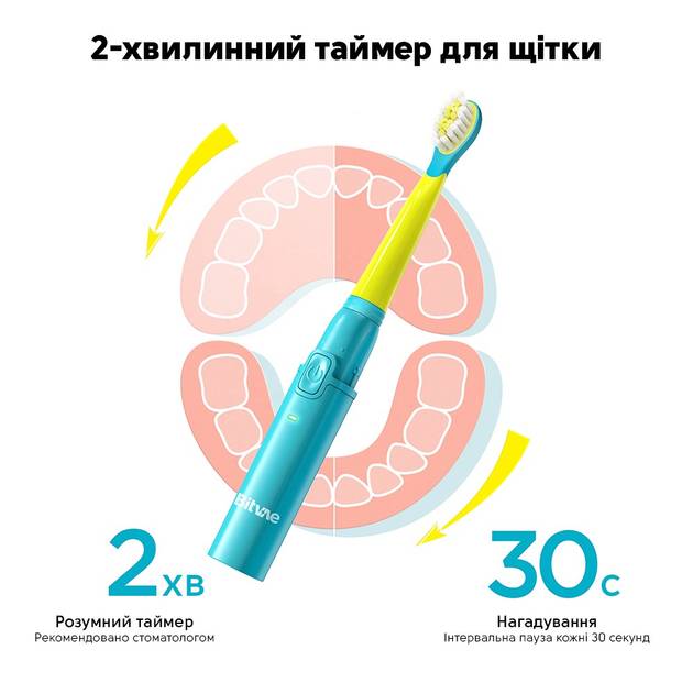 Електрична зубна щітка BITVAE Daily 2001 + косметичка (BV-2001-k) Дизайн для дітей