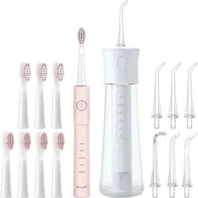 Набір FAIRYWILL Іригатор F30 White + Електрична зубна щітка E11 Pink (F30W-E11P)