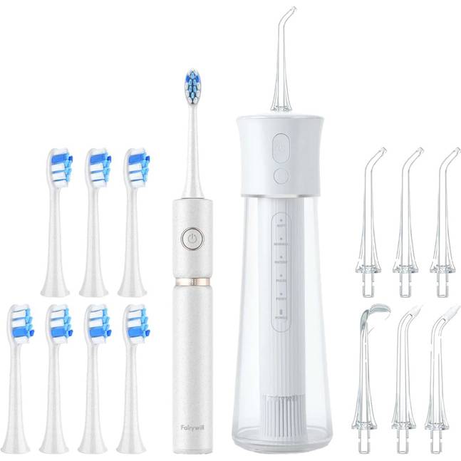 Набір FAIRYWILL Іригатор F30 White + Електрична зубна щітка P11 White (F30W-P11W)