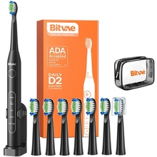 Електрична зубна щітка BITVAE D2 8 насадок + косметичка Black (BV-D2-b-cup-k)