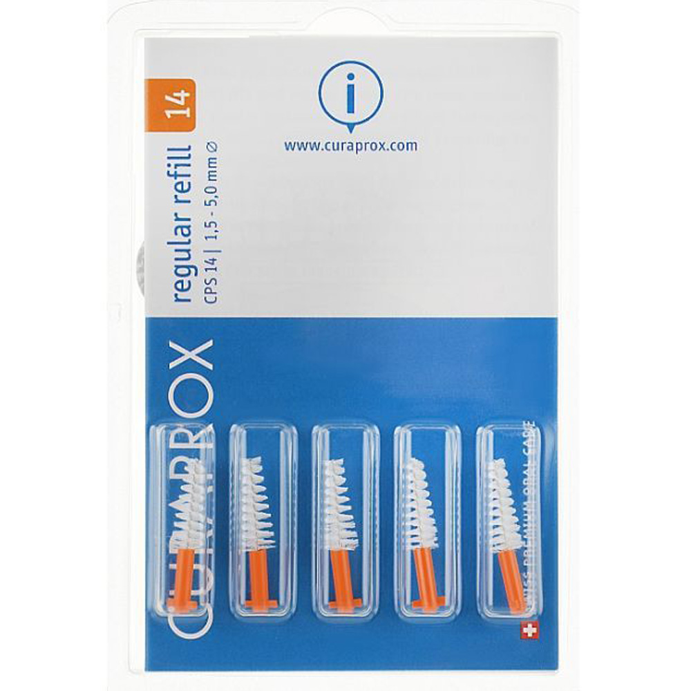 Набор щеток для межзубных промежутков CURAPROX Regular Refill CPS14 D1.4-5мм 5шт (7612412014006)