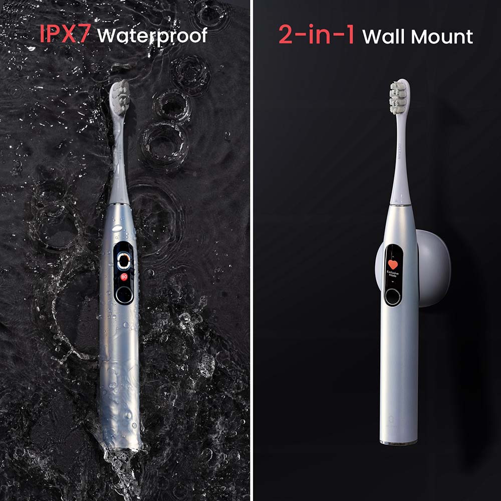 Внешний вид Электрическая зубная щетка OCLEAN X Plus Pro Digital Silver (6970810556179)