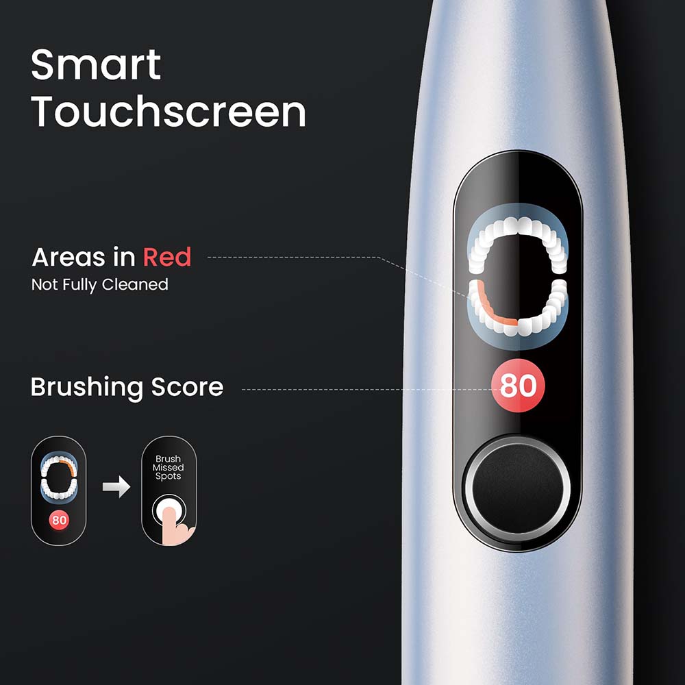 Электрическая зубная щетка OCLEAN X Plus Pro Digital Silver (6970810556179) Дизайн для взрослых