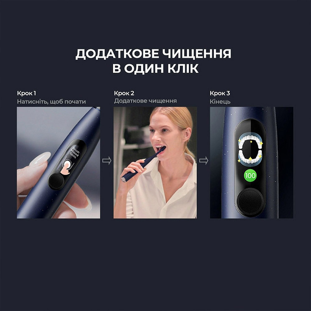 В Украине Электрическая зубная щетка OCLEAN X Plus Pro Digital Blue (6970810556186)
