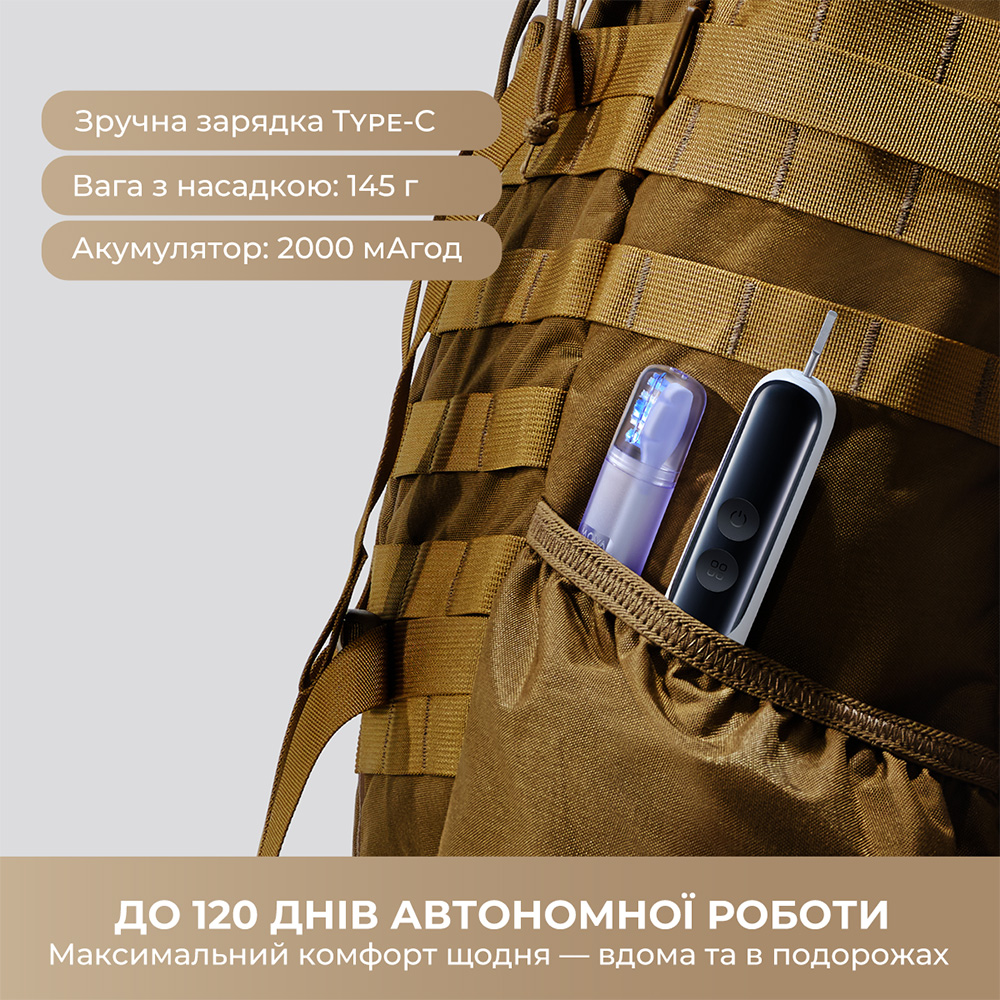 Електрична зубна щітка MOVA Fresh 20 Sensus White Тип голівки з'ємна