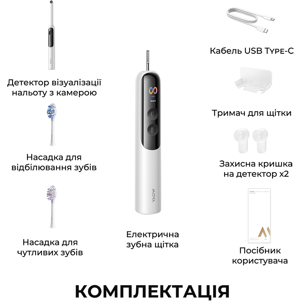 Фото 15 Електрична зубна щітка MOVA Fresh 20 Sensus White