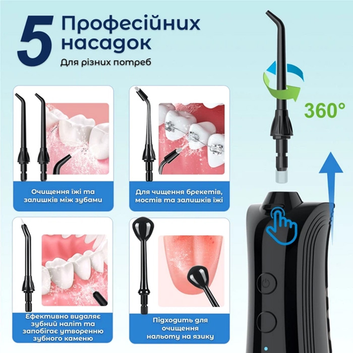 Фото Ирригатор H2OFLOSS HF-A6 Black (H2O-A6-black)