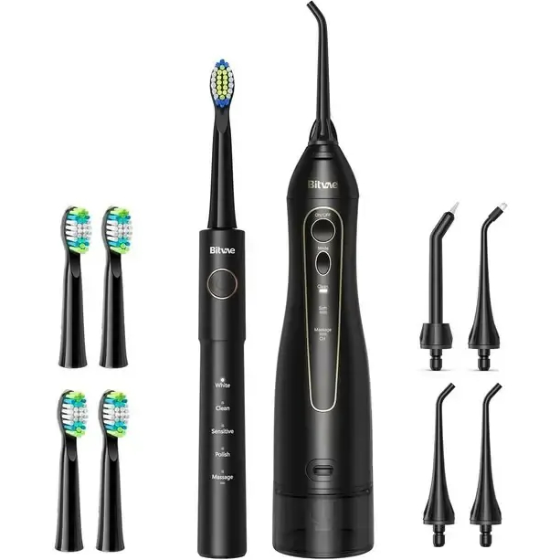 Набір іригатор BITVAE F5020 Black + зубна щітка E11 Black