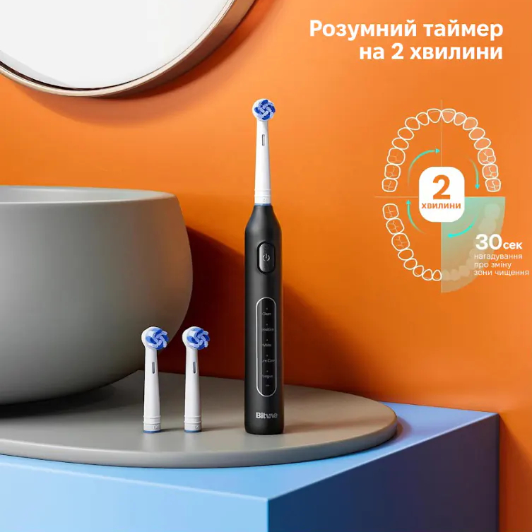 Электрическая зубная щетка BITVAE R1 Black Дизайн для взрослых
