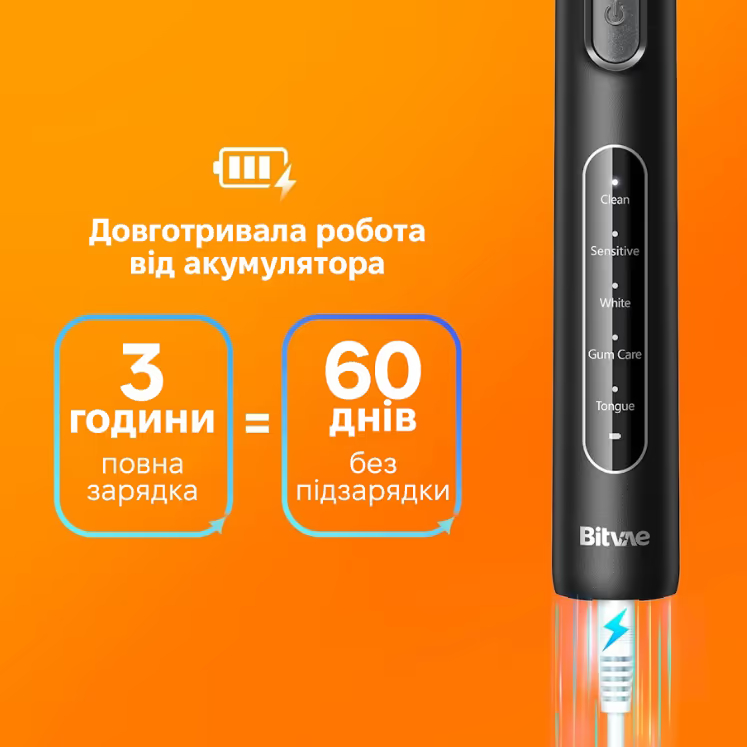 Электрическая зубная щетка BITVAE R1 Black Тип головки съемная