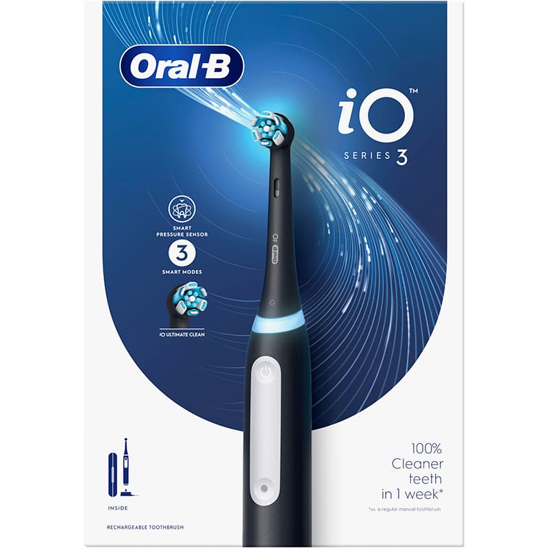 Електрична зубна щітка ORAL-B iO Series 3 Black (8700216868709) Тип голівки з'ємна
