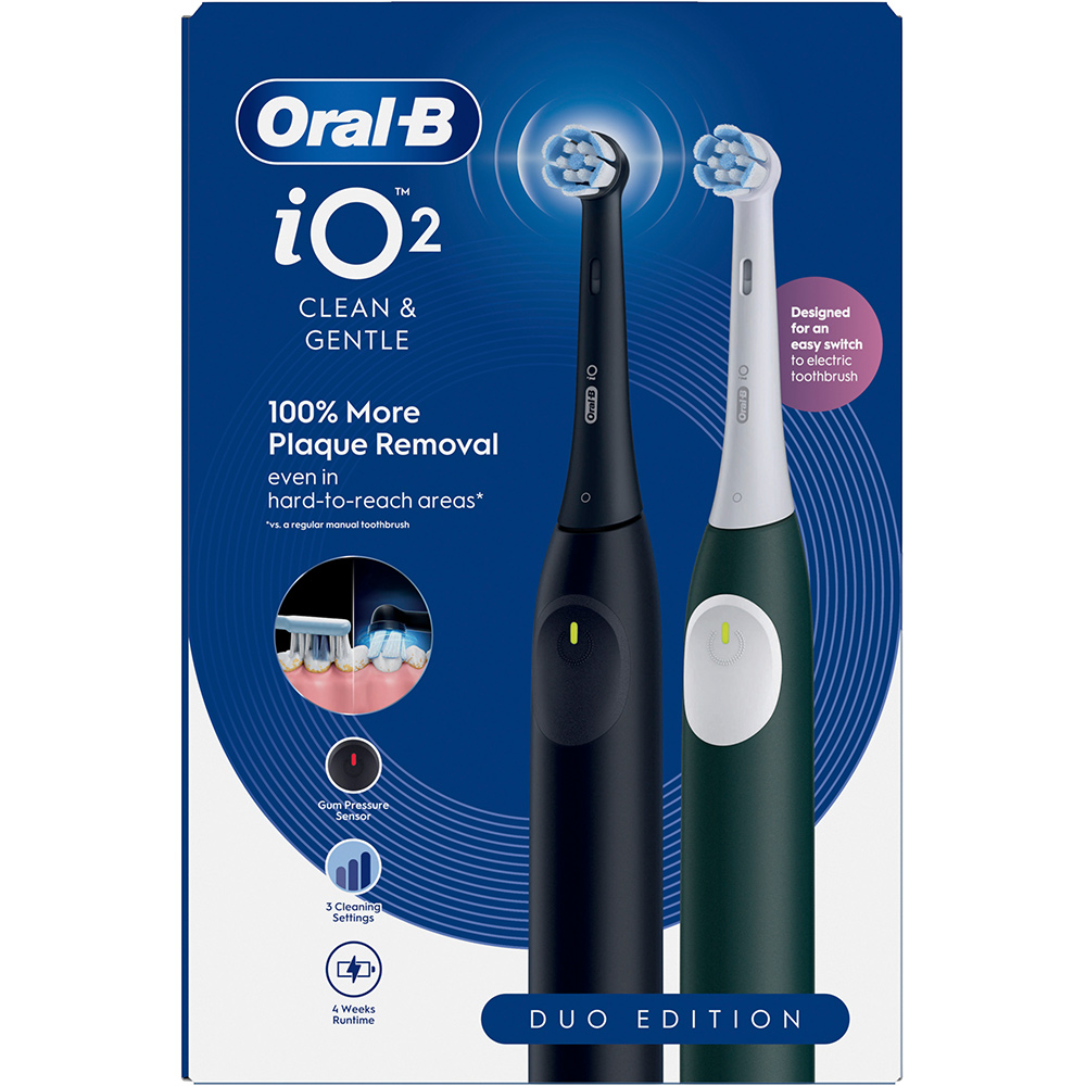 Набір зубних щіток ORAL-B iO 2 Duo Pack Night Black & Forest Green (80857852) — фото 10