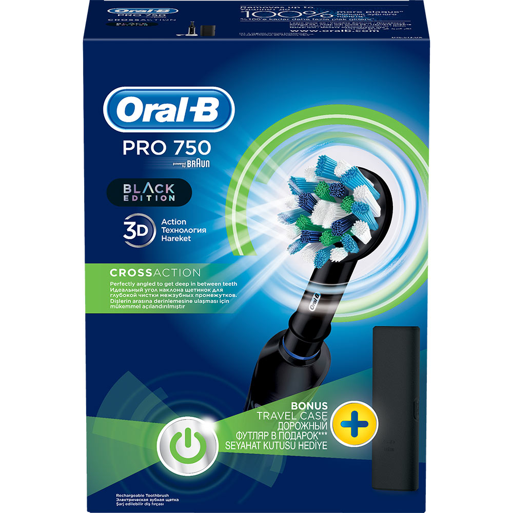 Зубна щітка BRAUN ORAL-B PRO 750 CrossAction (D16.513.UX) Тип голівки з'ємна