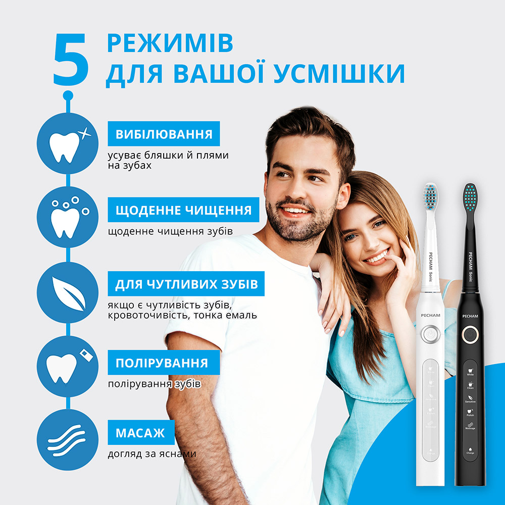 Замовити Набір зубних щіток PECHAM Black & White Travel Set (0009119080224)