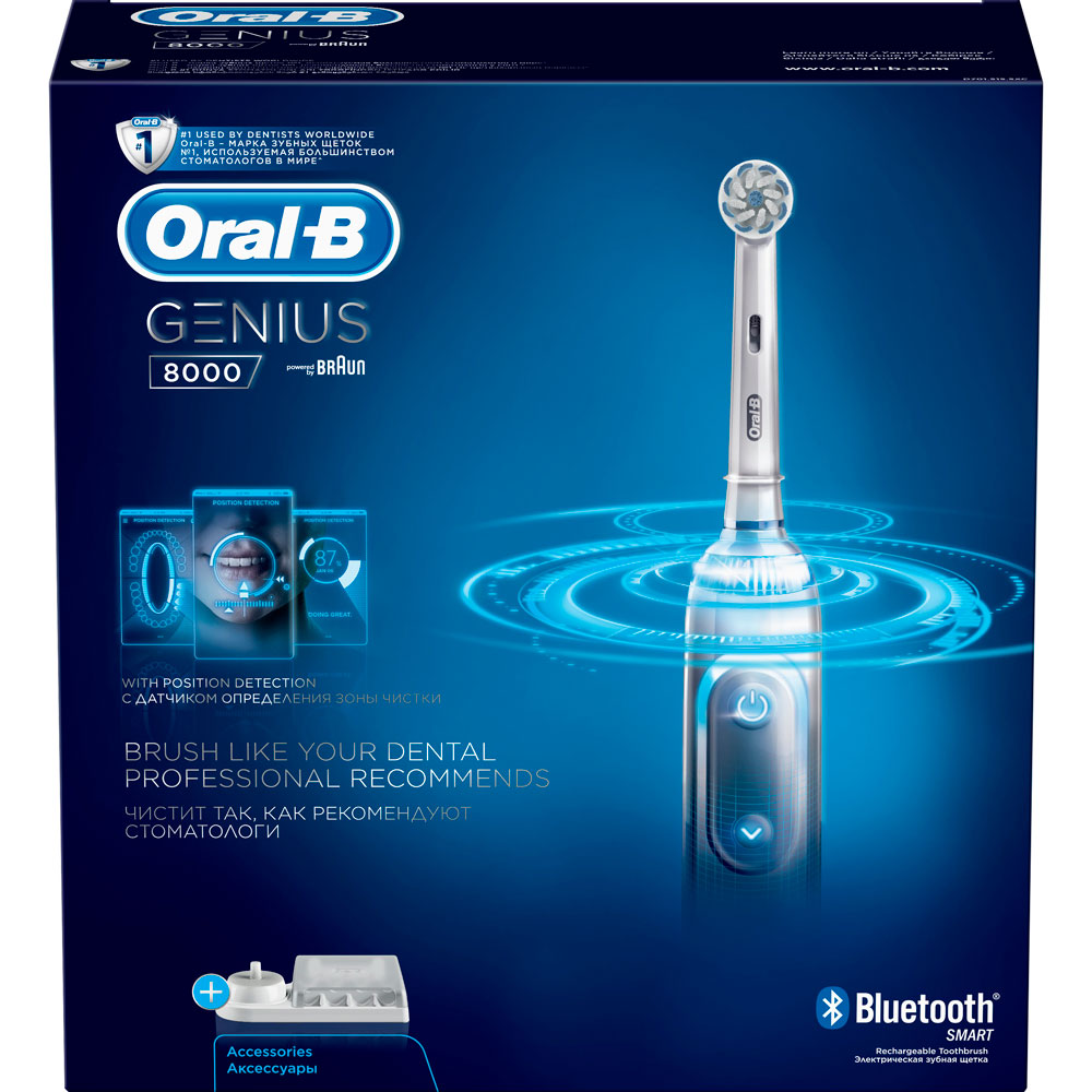 Зубная щетка ORAL-B Braun Genius 8000 Silver (80329154) Тип головки съемная