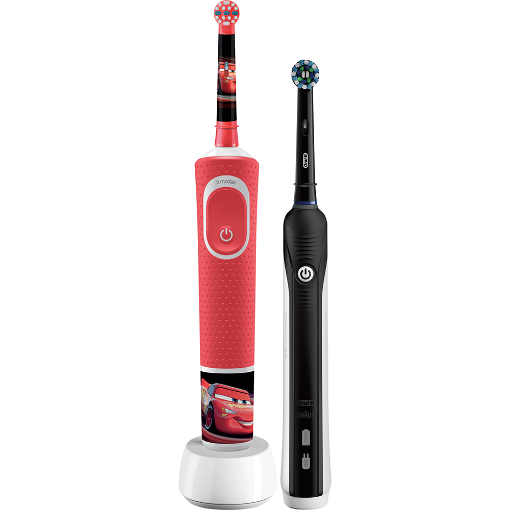 

Набор зубных щеток ORAL-B Braun Pro 700 & Kids Cars Family Edition (4210201320036), D16.513.1U (3+років) Cars тип 3710+Pro1