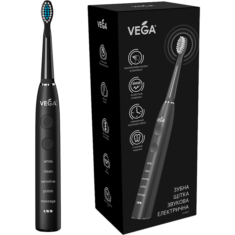 Покупка Зубна щітка VEGA VT-600 Black
