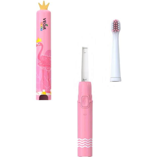 

Зубная щетка VEGA Kids VK-500P Pink, Електрична дитяча звукова зубна щітка