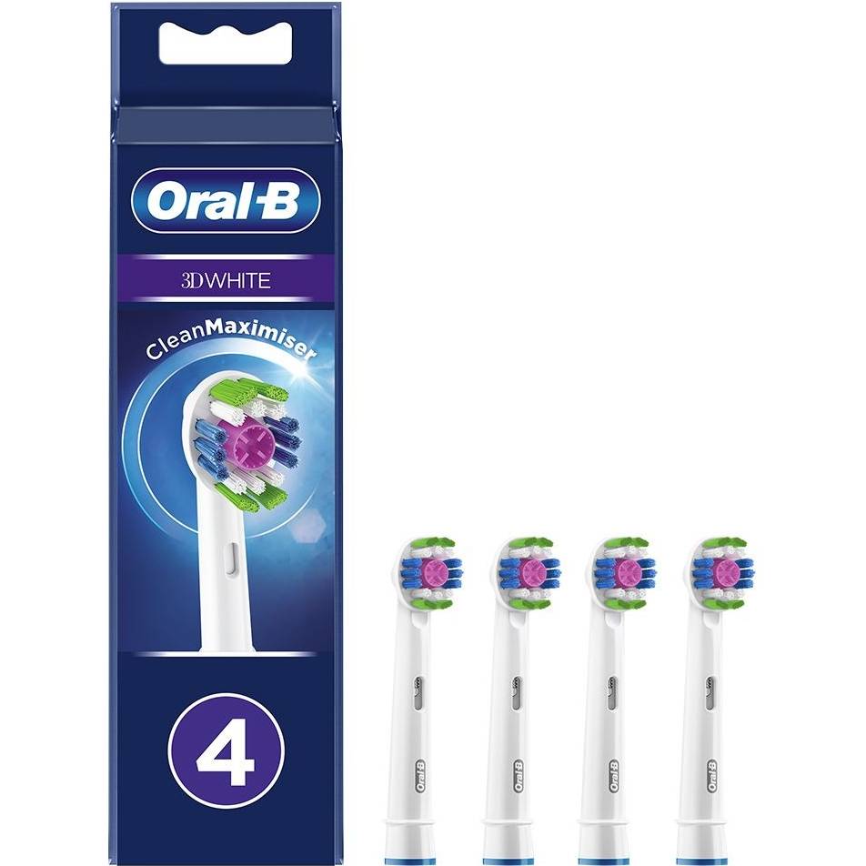 

Насадки BRAUN для зубной щётки Oral-B 3D White EB18RB Clean Maximiser 4 шт (00000021857), Насадка для ел. зуб. щітки Oral-B 3D White