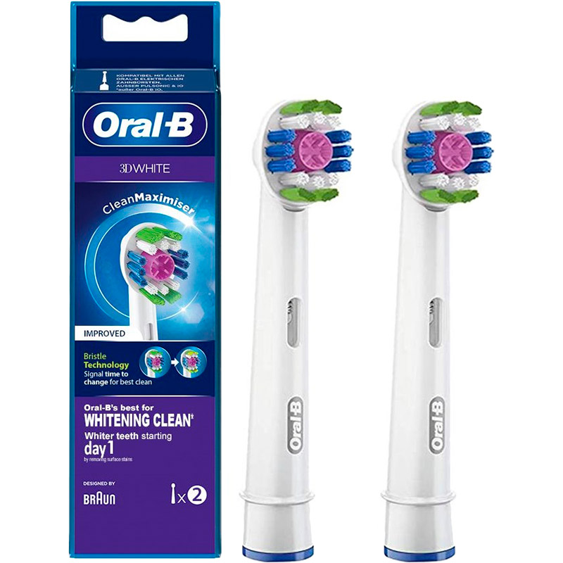 

Набор насадок BRAUN для ORAL-B 3D White 2 шт (80347430), ORAL-B насадки 3D White Клін Максимайзер EB18pRB