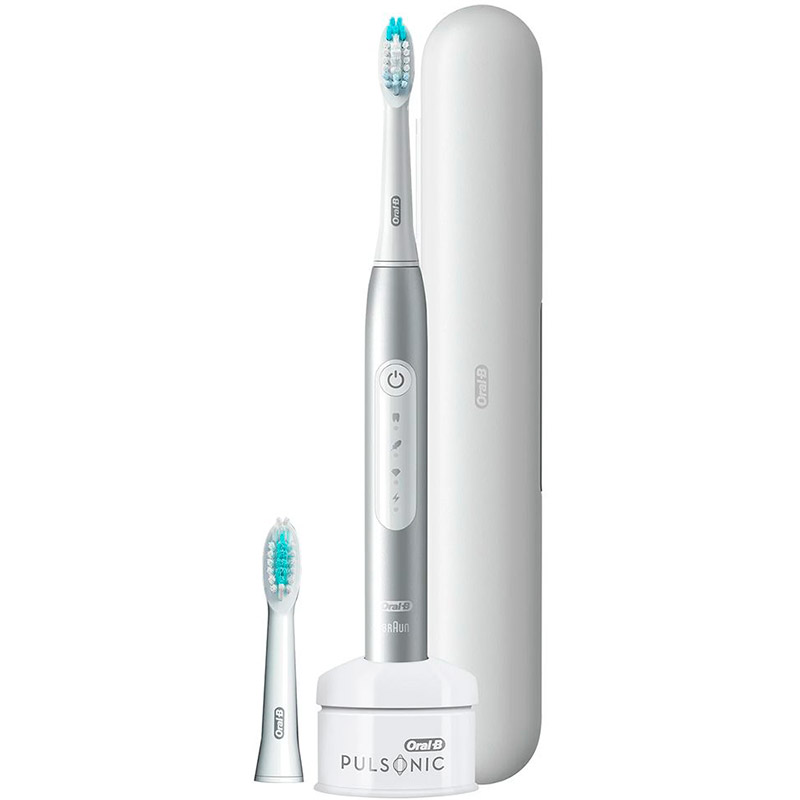 

Зубная щетка ORAL-B Pulsonic Slim Luxe 4500 S411.526.3X 3717 Platinum (741619), Зубна щітка Pulsonic Slim Luxe 4500 S411.526.3X