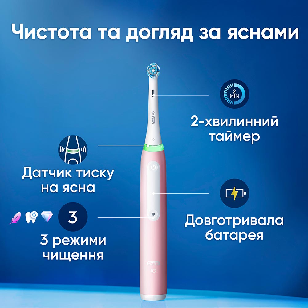 Зубна щітка ORAL-B BRAUN iO 3 Pink (8006540731222) — фото 3