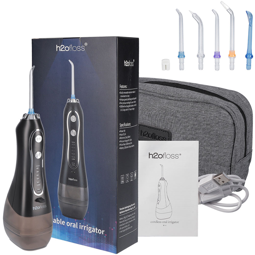 Іригатор H2OFLOSS Travel Kit HF-6 Black (H2O-HF6-black)