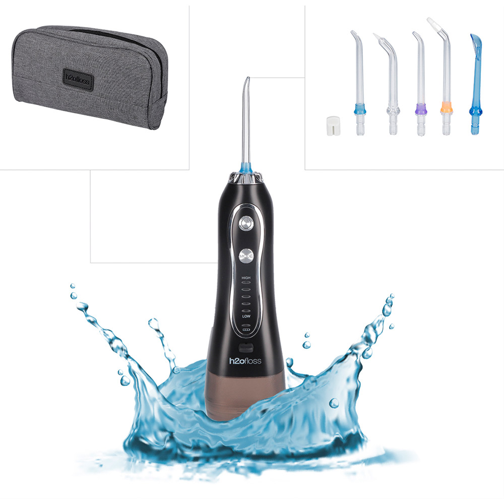 Зовнішній вигляд Іригатор H2OFLOSS Travel Kit HF-6 Black (H2O-HF6-black)
