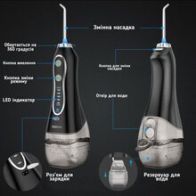 Іригатор H2OFLOSS Travel Kit HF-6 Black (H2O-HF6-black)