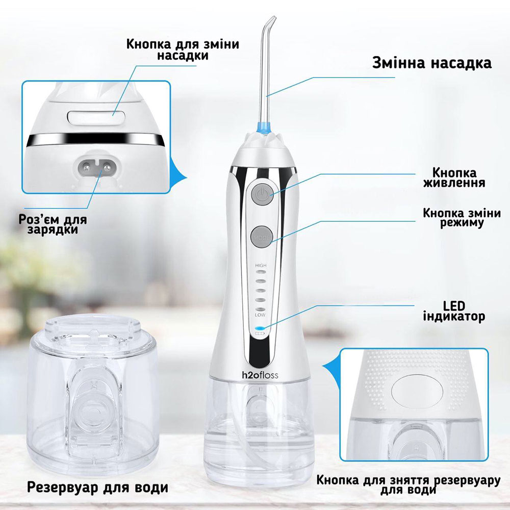 В Україні Іригатор H2OFLOSS Travel Kit HF-6 White (H2O-HF6-white)