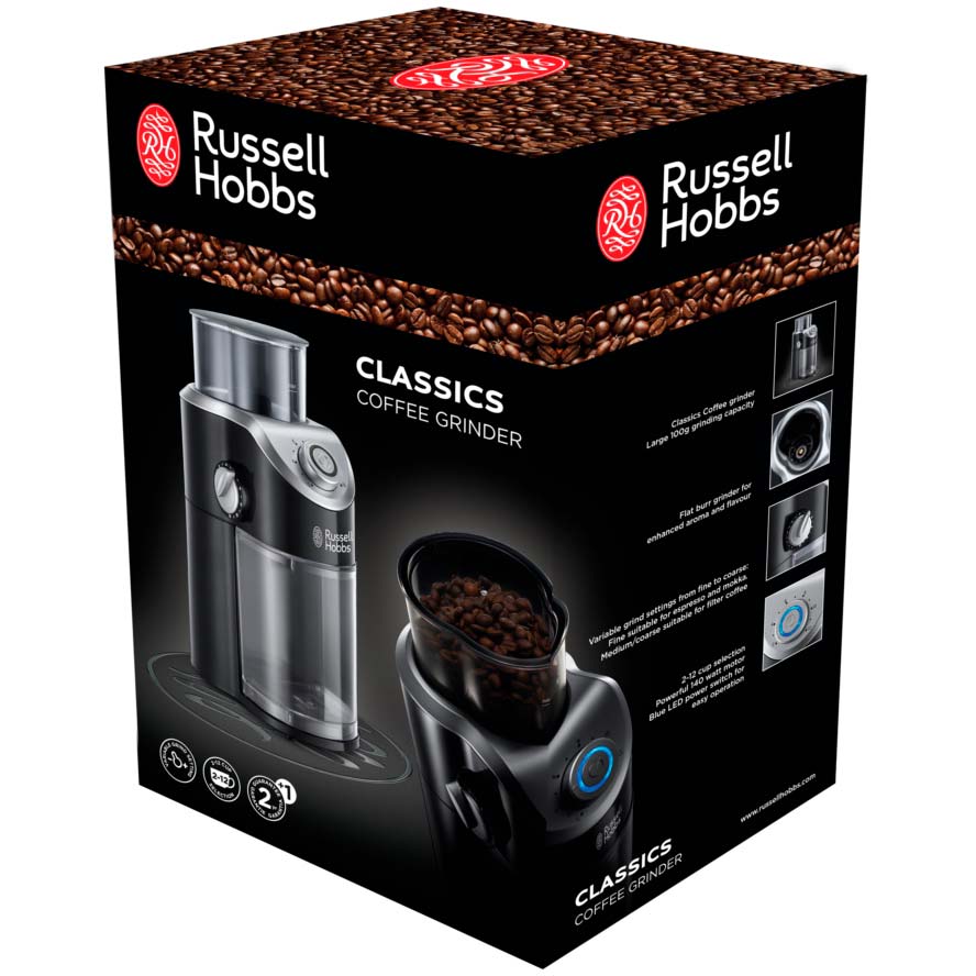 Кавомолка Russell Hobbs Classic Coffee Grinder (23120-56) Система помелу жорновий