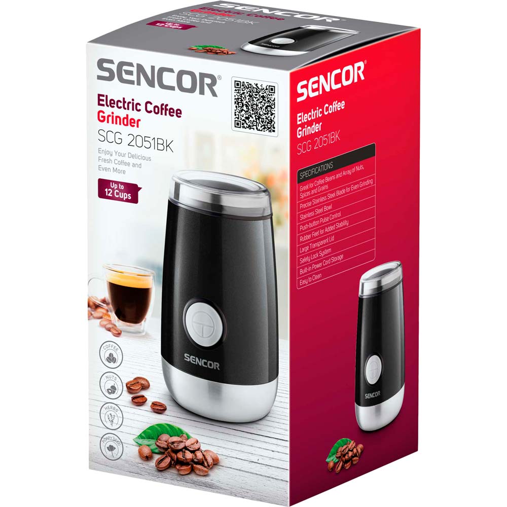 Кофемолка SENCOR SCG 2051BK Вместимость 60