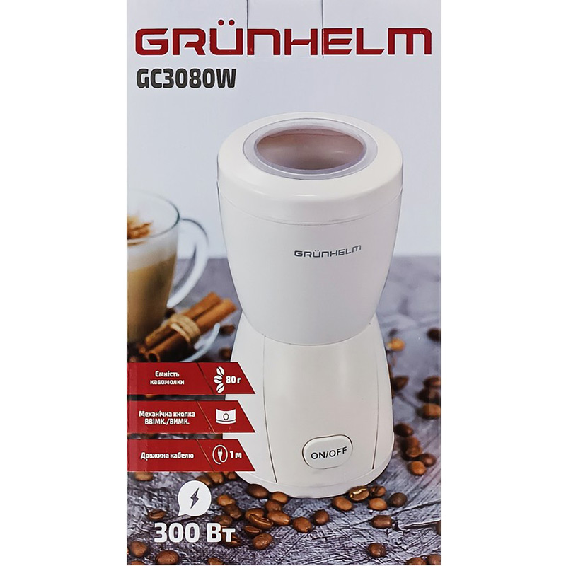 Кофемолка GRUNHELM GС-3080W White (133668) Система помола ротационный нож