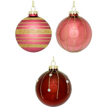 Набір ялинкових кульок HOUSE OF SEASONS 3 шт Pink (1082795)