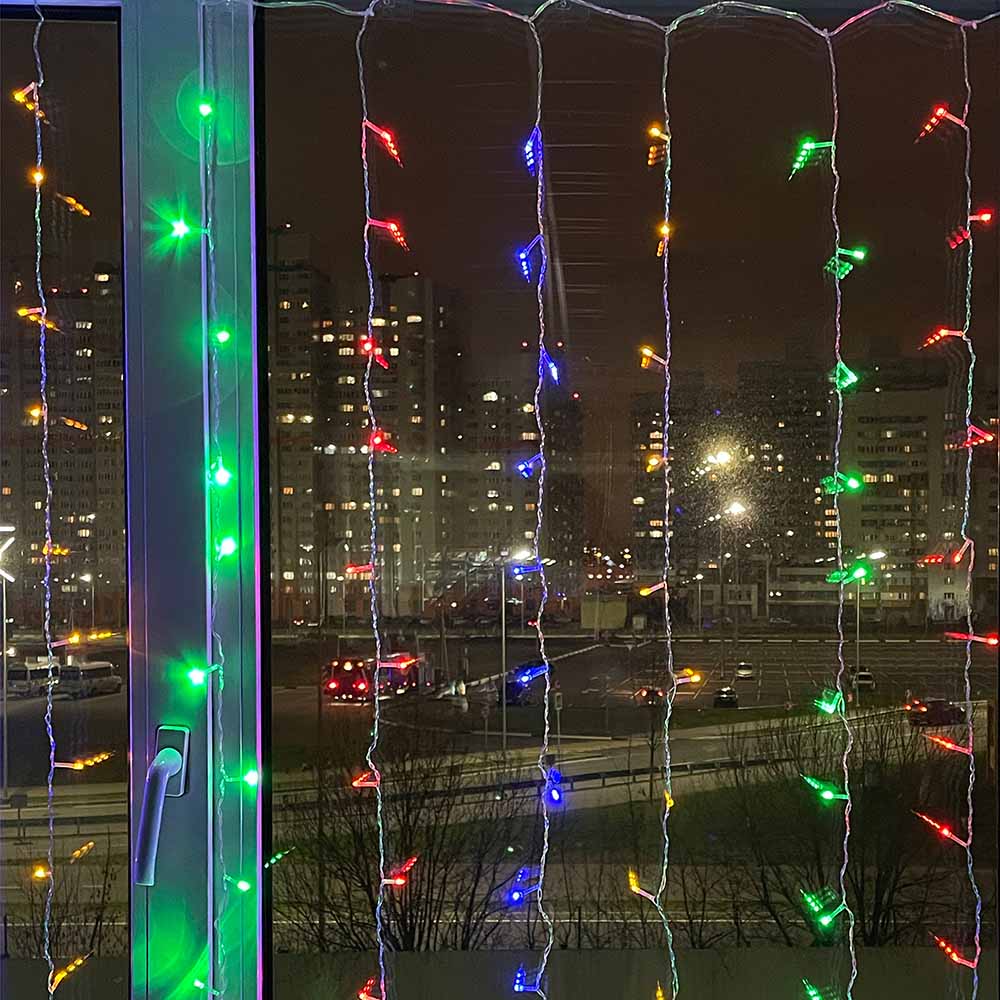 В Фокстрот Светодиодная гирлянда COLOR WAY Штора-занавес 300 LED 3x3 м 220 В Разноцветный (CW-GW-300L33VWFMC)